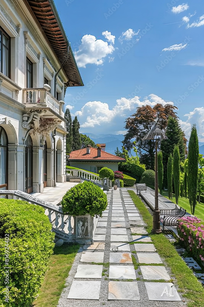 Luxurious villa with a manicured garden and terrace, listed for sale, promising refined living Luxurious villa with a manicured garden and terrace, listed for sale, promising refined living