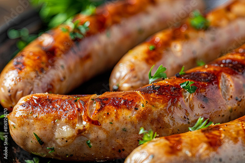 Mouth-watering traditional German bratwurst sausages, showcasing authentic flavors and heritage