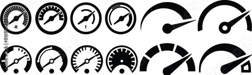 Set speedometer, vector illustration.