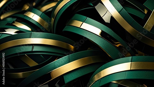 Wallpaper Mural A series of gold and green stripes are intertwined in a spiral Torontodigital.ca