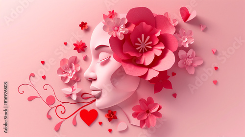 happy women's day pink background abstract