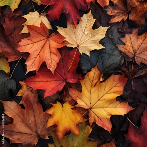 Background of autumn maple leaves © crazyass