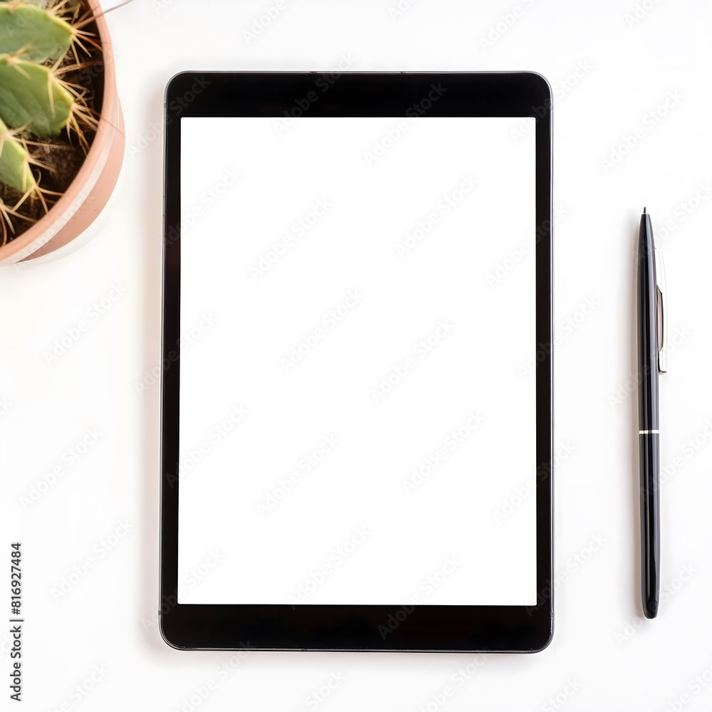 Tablet with blank screen on a white background Tablet with blank screen on a white background