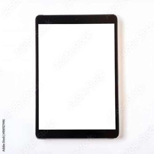 Tablet with blank screen on a white background