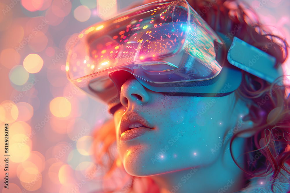Virtual reality, innovation and new technology, abstract futuristic concept, VR glasses, 3D render Virtual reality, innovation and new technology, abstract futuristic concept, VR glasses, 3D render