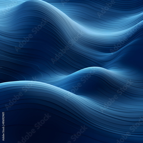 Dark blue abstract textured wavy lines background 