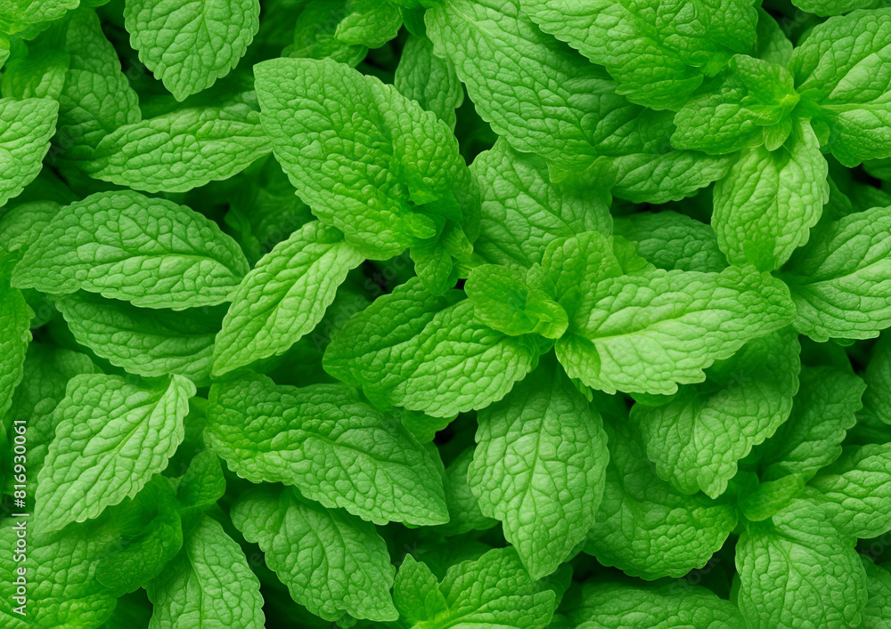 Fresh and Vibrant_ Top View of Refreshing Mint Leaves Isolated on White Background, Complete with Clipping Path. Fresh and Vibrant_ Top View of Refreshing Mint Leaves Isolated on White Background, Complete with Clipping Path.