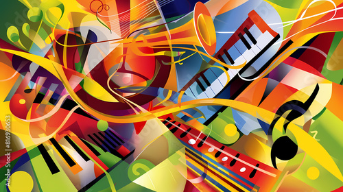 Abstract Classical music hand drawn doodle banner cartoon vector image