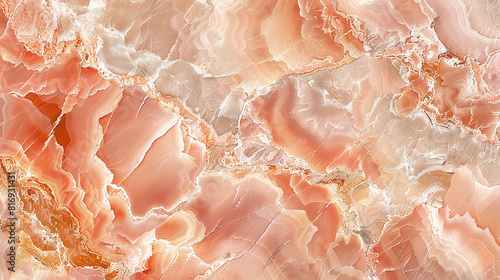 Soft coral marble with delicate patterns, reminiscent of a tropical sunset.