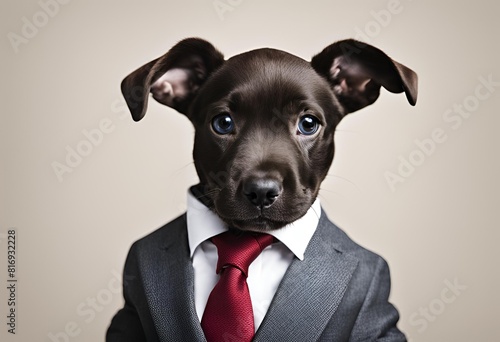 perro pequeño vestido de traje elegante