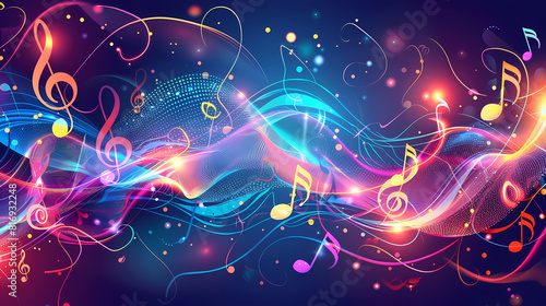 Abstract Classical music hand drawn doodle banner cartoon vector image © ak159715