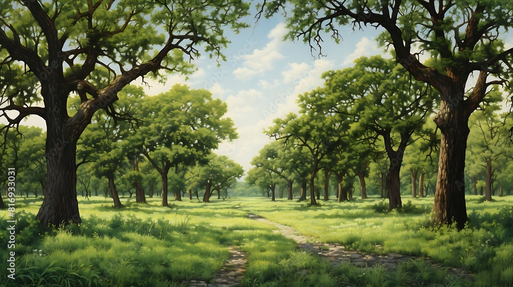 Fototapeta premium Enchanted Wilderness: Scene Encapsulating the Essence of the Forest