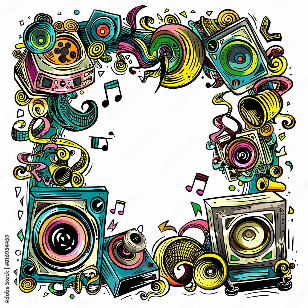 Abstract Classical music hand drawn doodle banner cartoon vector image Abstract Classical music hand drawn doodle banner cartoon vector image