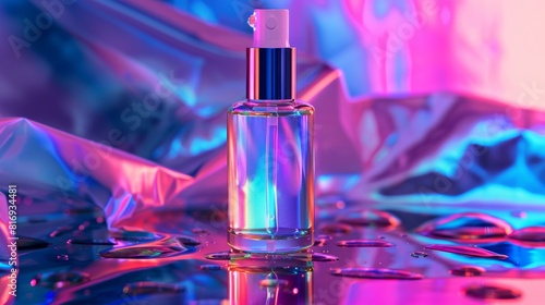 Neon Bottles for Cosmetics or Beauty Product Presentation