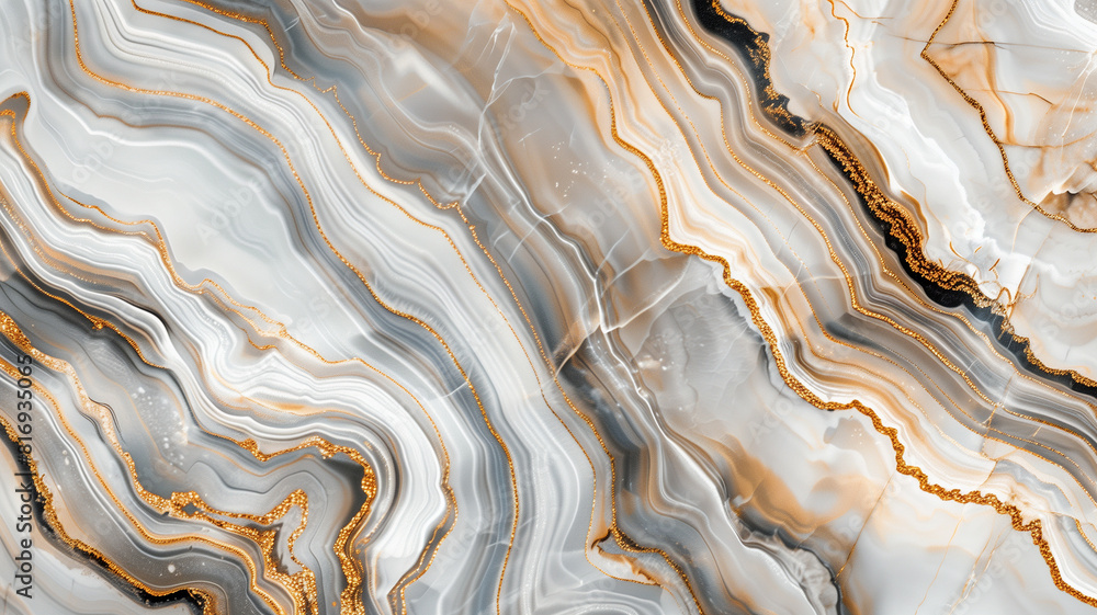 The image is of a close-up of a marble surface with brown and gray veins. The image is of a close-up of a marble surface with brown and gray veins.