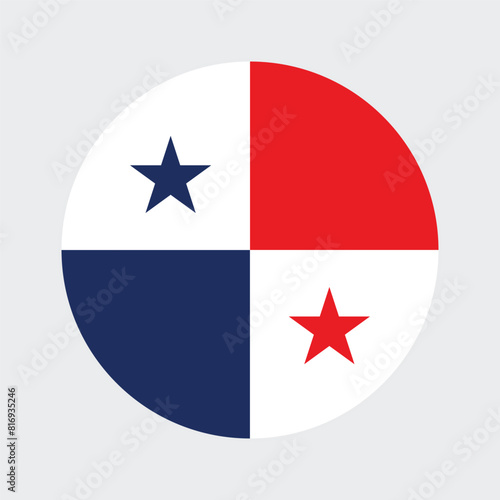 National flag of Panama. Panama Flag. Panama Round flag.
