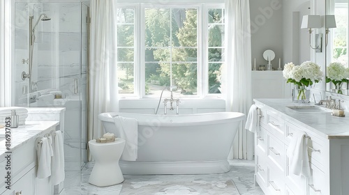 Farmhouse-Style Bathroom with Clawfoot Tub and Vintage Accents