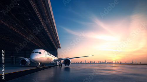 Aeronautical Majesty: Boeing 787-9 Gracing a Modern Hangar