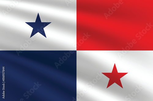 National flag of Panama. Panama Flag. Waving Panama flag.
