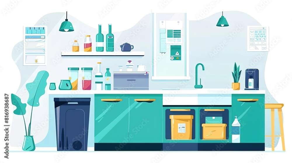 A modern kitchen with a large sink, plenty of counter space, and a large window that lets in lots of natural light A modern kitchen with a large sink, plenty of counter space, and a large window that lets in lots of natural light