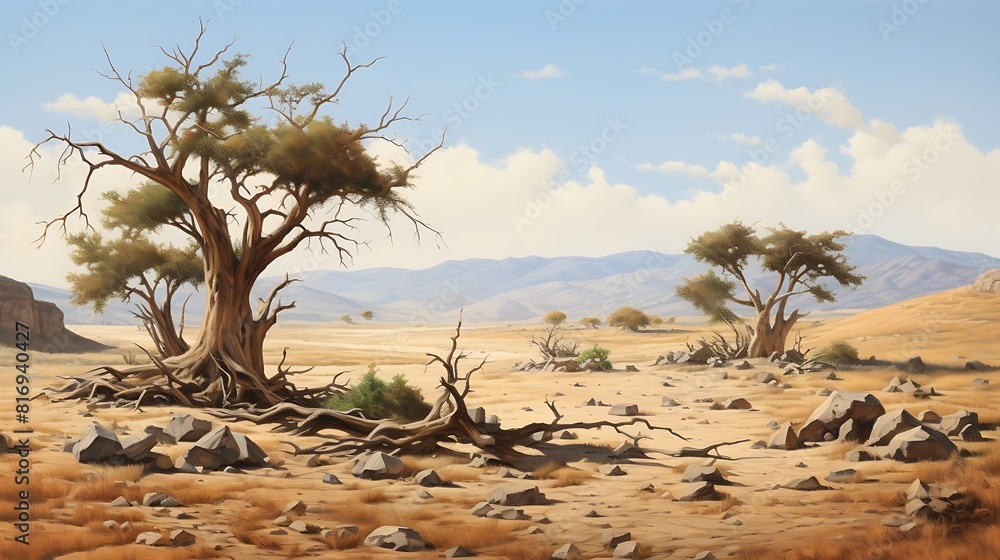 Sun-Bathed Silence: A Scene of Sun-Dried Trees
Sun-Bathed Silence: A Scene of Sun-Dried Trees