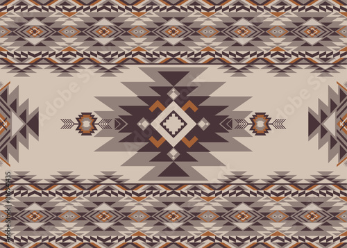 American ethnic native pattern.Traditional Navajo,Aztec,Apache,Southwest and Mexican style fabric pattern.Abstract vector motifs pattern.Design for fabric,clothing,blanket,carpet,woven,wrap,decoration