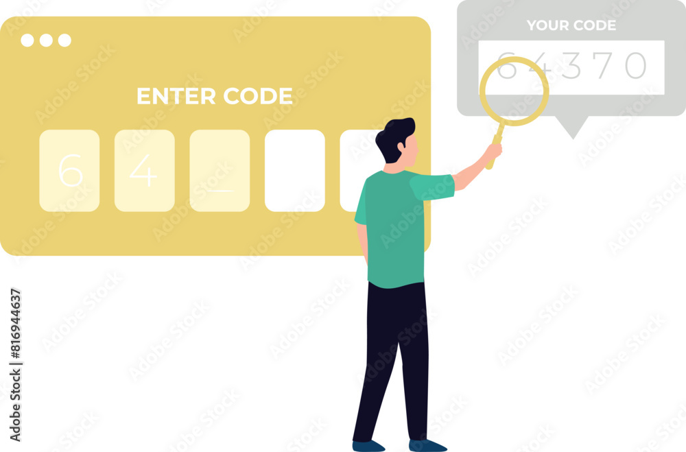 The guy is verifying the code. The guy is verifying the code.