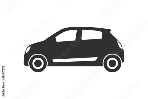 Simple car icon isolated on a white background © Rajob