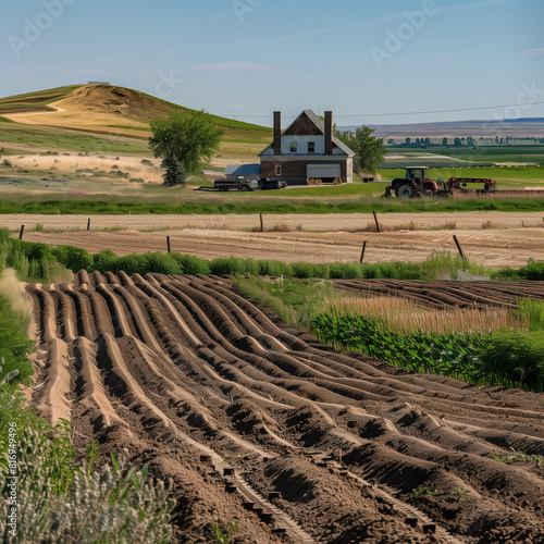 Canadian agriculture field and barn scene