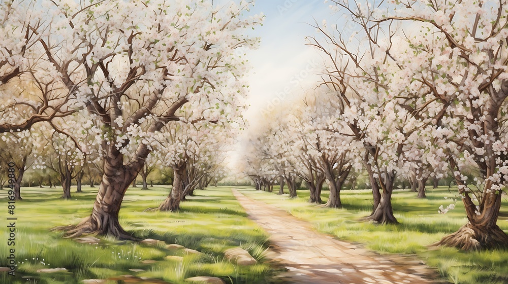 Blossoming Tranquility: Scene Capturing the Tranquility of a Tree in Blossom Blossoming Tranquility: Scene Capturing the Tranquility of a Tree in Blossom