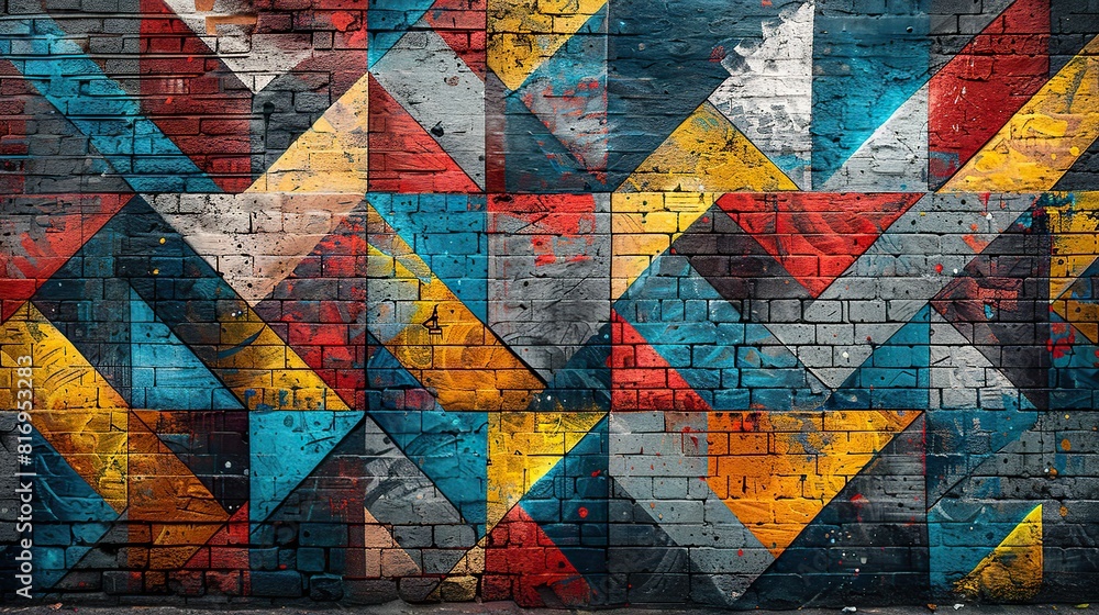 brick wall with a piece of street art that has been used to express personal struggles and experiences, providing a platform for self-expression and emotional connection.illustration image