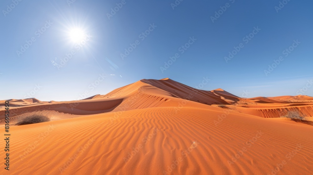 Sand dunes in the desert landscape for travel and nature themed designs