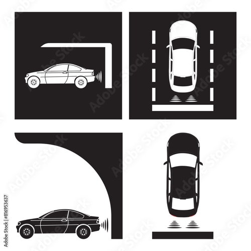 Car parking sensor signal icon
