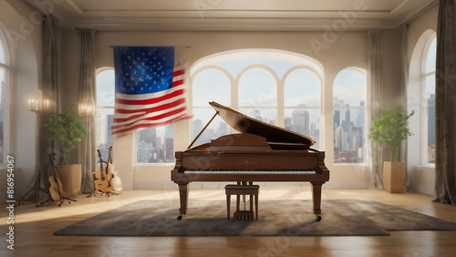 grand piano in the room