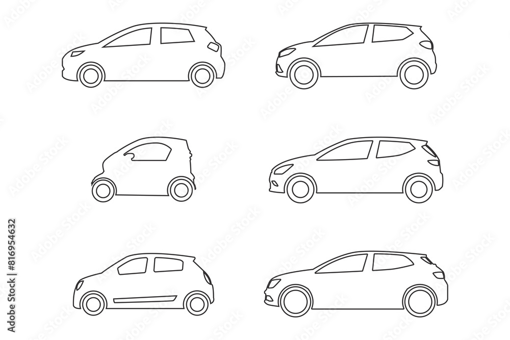 Simple car line icon isolated on a white background