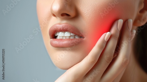 Pain in teeth, tooth ache, hurt medicine hand red illness healthy care, problem disease, sick sore dentist stomatology.