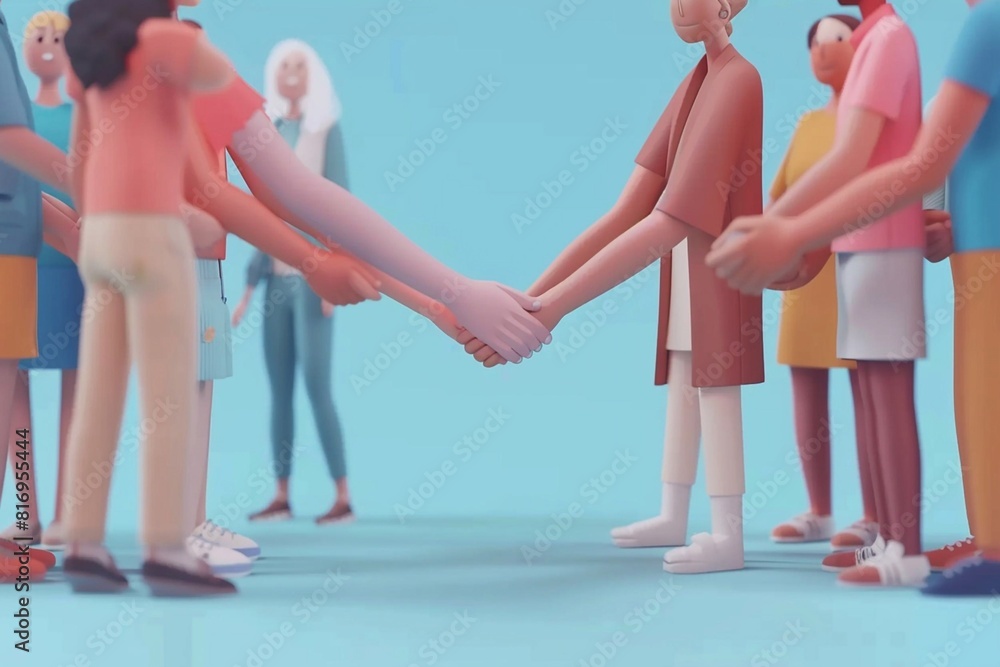 Naklejka premium Handshake illustration symbolizing happy friendship for friendship day.