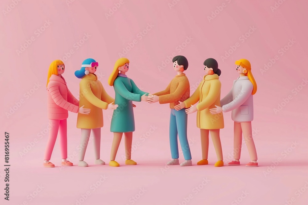 Naklejka premium Handshake illustration symbolizing happy friendship for friendship day.