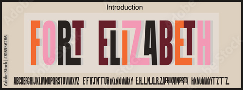 Condensed bold vector font. Alphabet font with strong and bold character. Uppercase set with variation ligature.