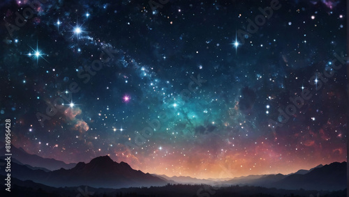 Stellar Symphony  Anime Sky Wallpaper with Shooting Stars and Nebulae
