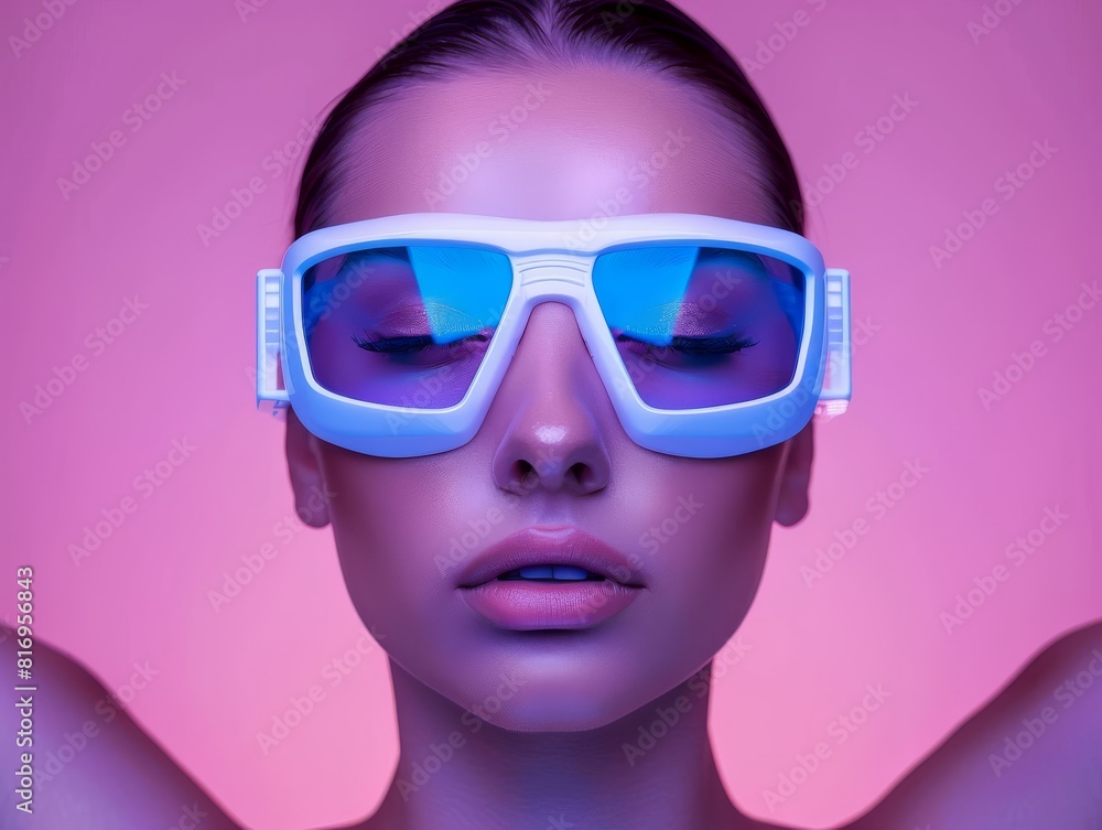 Bright eyes treatment front view Bright and refreshed eyes after treatment Futuristic tone Monochromatic Color Scheme Bright eyes treatment front view Bright and refreshed eyes after treatment Futuristic tone Monochromatic Color Scheme