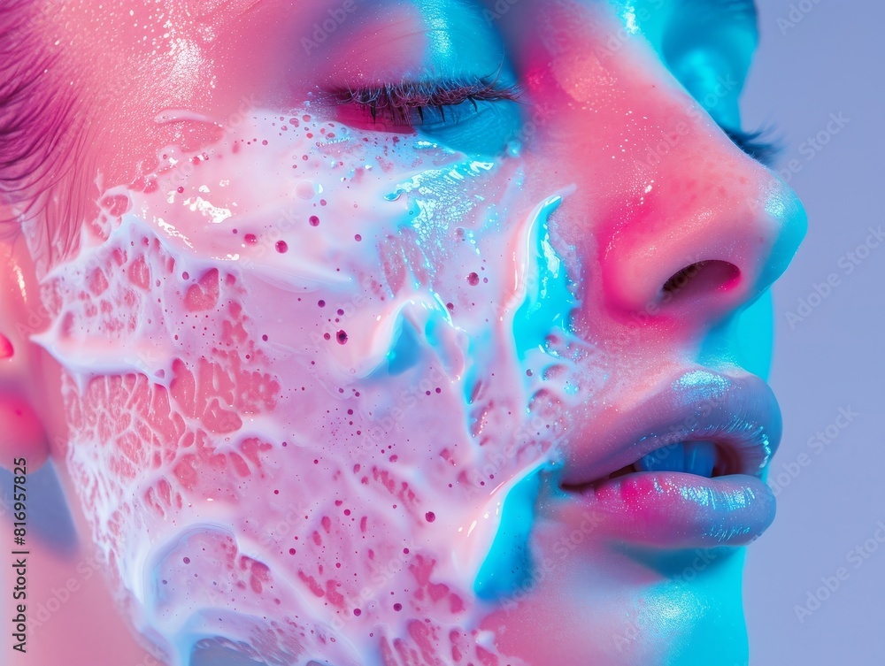 Deeply clean side view Deep cleansing technology in use Advanced tone Triadic Color Scheme Deeply clean side view Deep cleansing technology in use Advanced tone Triadic Color Scheme