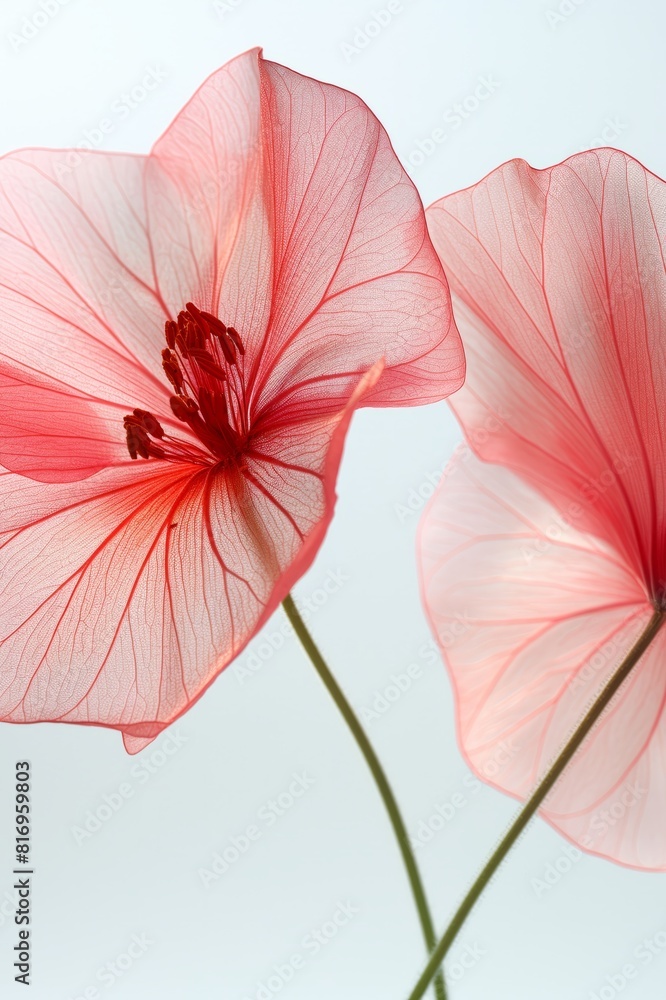 Obraz premium hibiscus is pink on a light background. close-up
