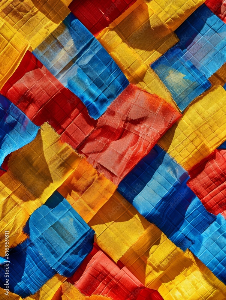 Vibrant Display of Colombian Flags in Intricate Pattern for Independence Day Celebration, Radiating National Pride and Joyous Mood Vibrant Display of Colombian Flags in Intricate Pattern for Independence Day Celebration, Radiating National Pride and Joyous Mood