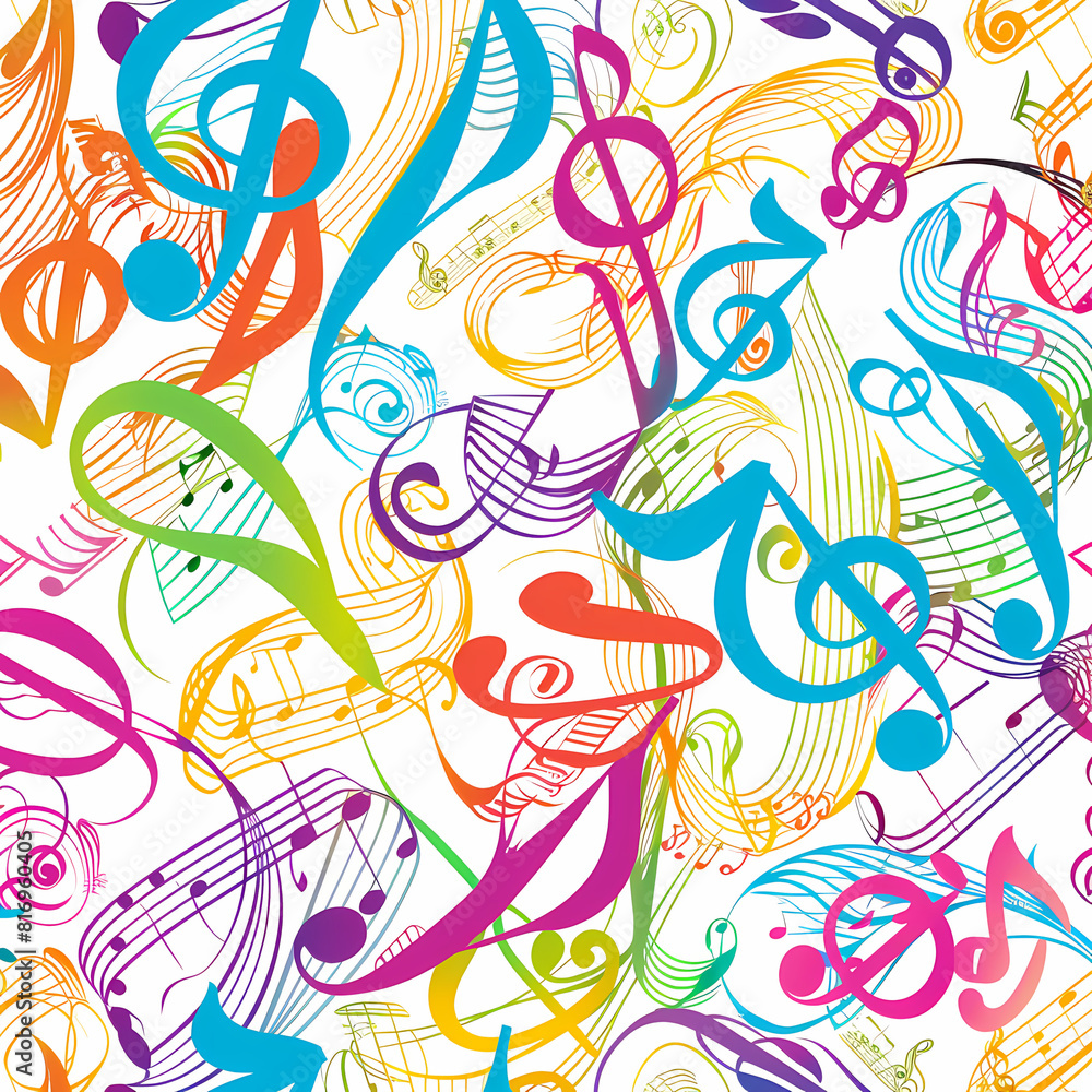 Fototapeta premium Abstract Classical music hand drawn doodle banner cartoon vector image