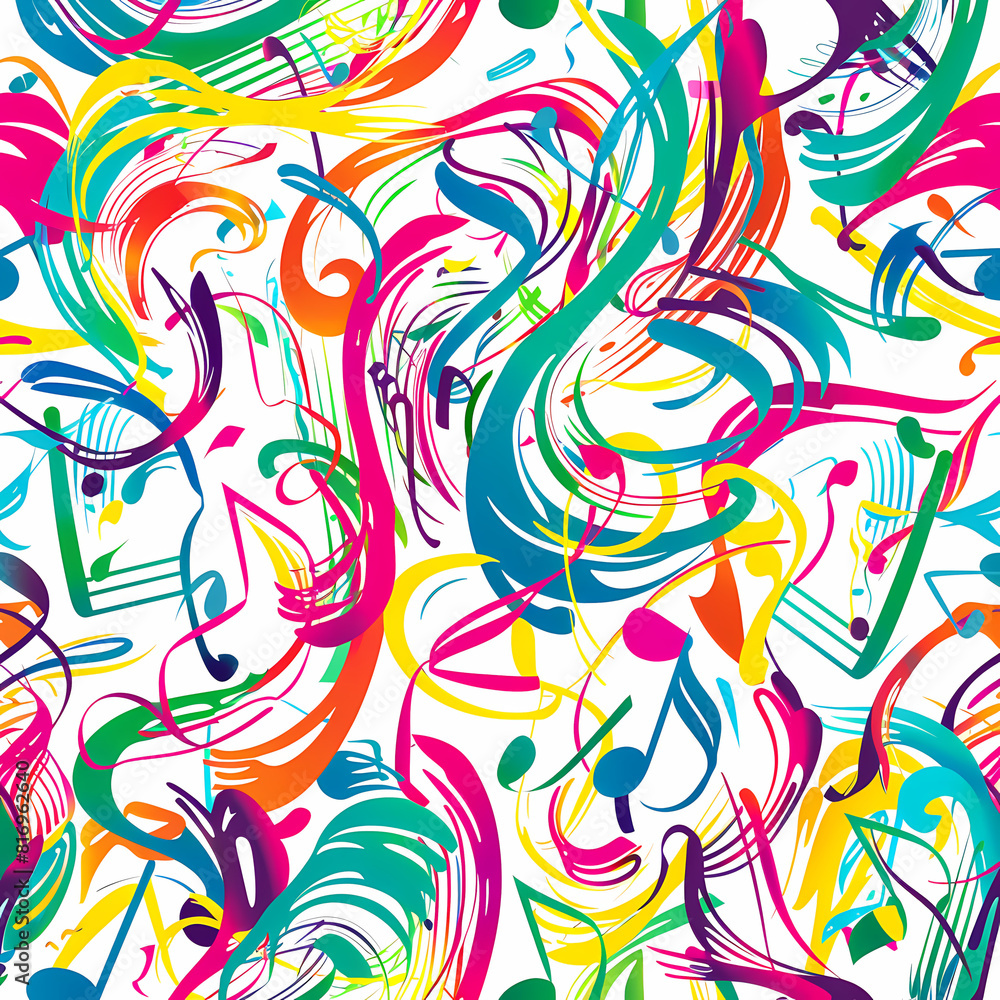 Obraz premium Abstract Classical music hand drawn doodle banner cartoon vector image