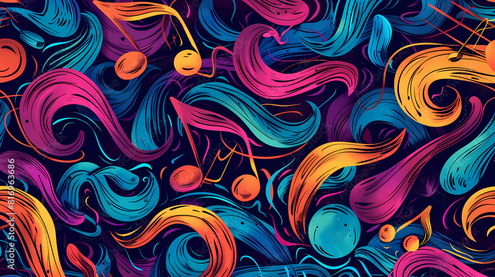 Abstract Classical music hand drawn doodle banner cartoon vector image Abstract Classical music hand drawn doodle banner cartoon vector image