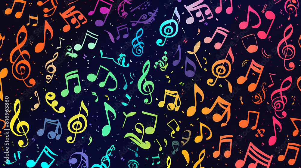 Fototapeta premium Abstract Classical music hand drawn doodle banner cartoon vector image