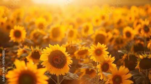 Sunflowers field for summer and nature themed designs