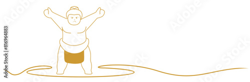 line art sumo